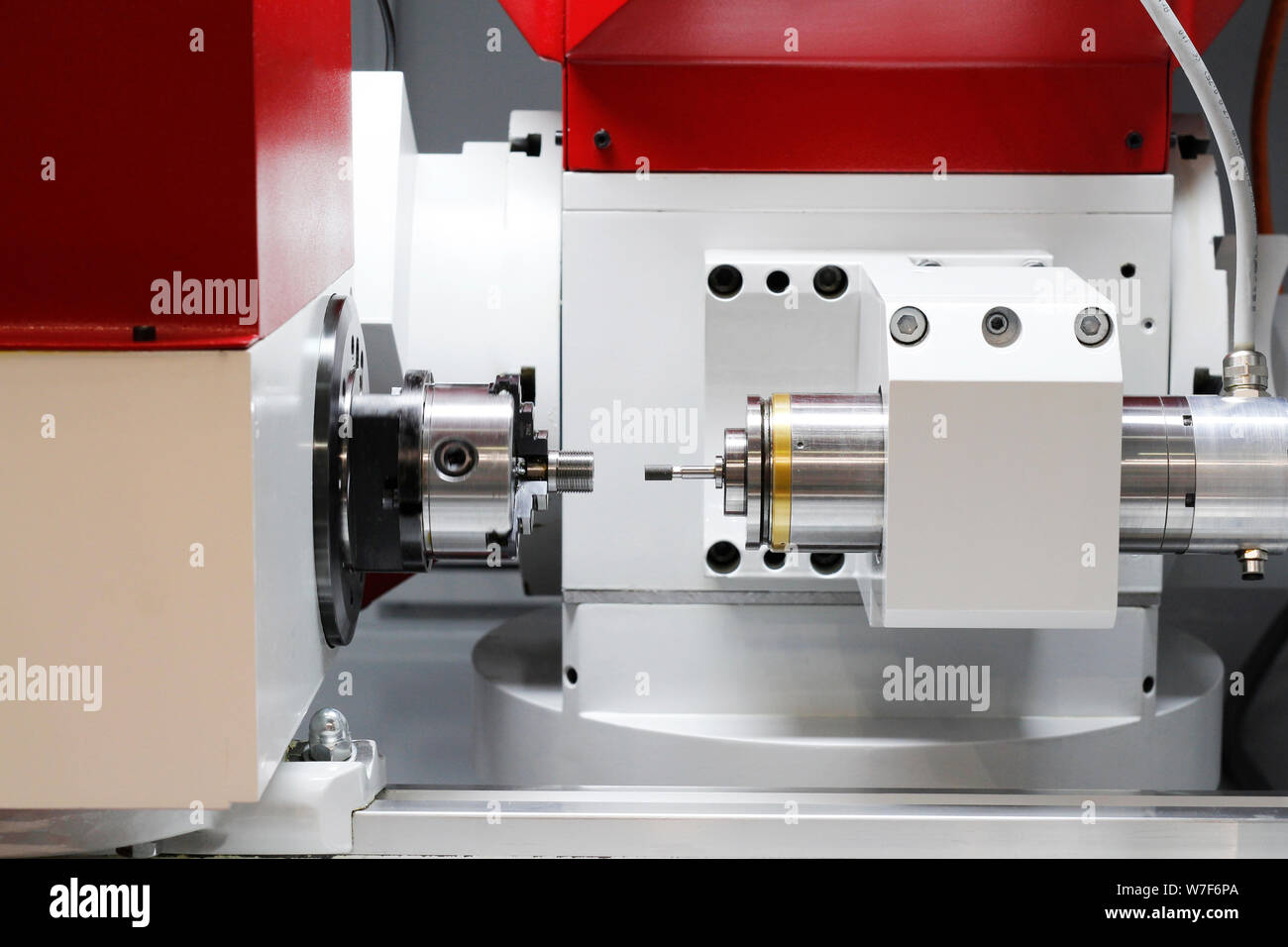 Metal processing machine. CNC metalworking milling machine. Metal cutting. Metal industry