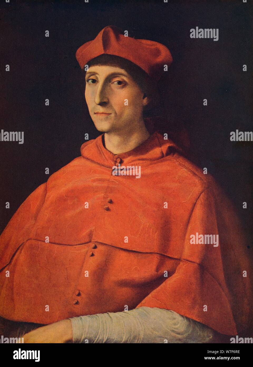 'Cardenal  Scarramuccia Trivulzio', (Portrait of a cardinal), c1510, (c1934). Artist: Raphael. Stock Photo