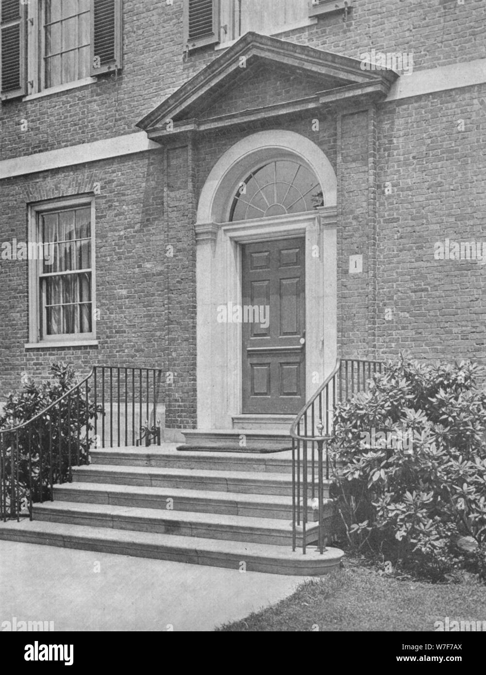 Street door to the house of Mrs WK Vanderbilt, New York City, 1924. Artist: Unknown. Stock Photo