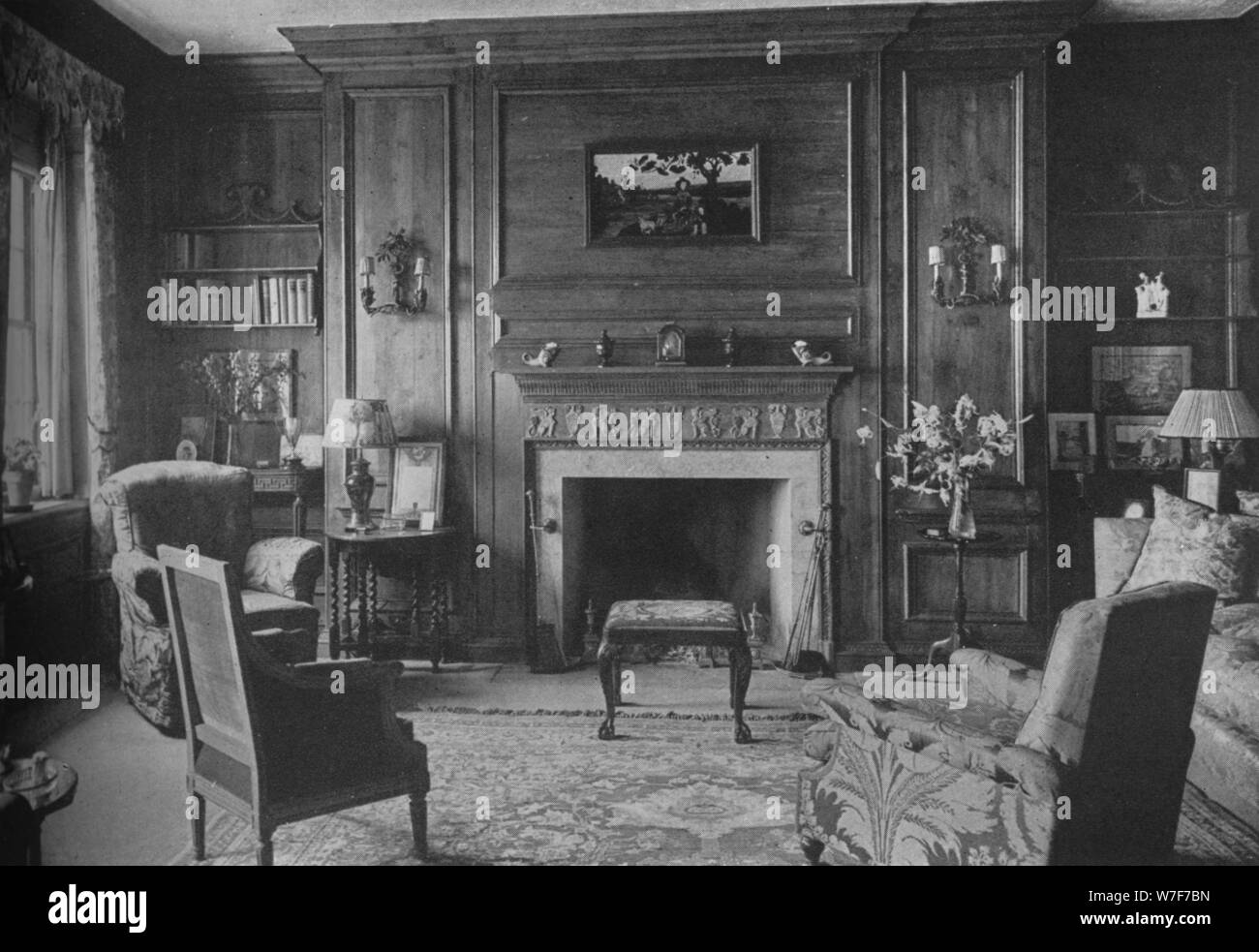 Old Georgian panelling in Miss Morgan's Office, house of Miss Anne Morgan, New York City, 1924. Artist: Unknown. Stock Photo