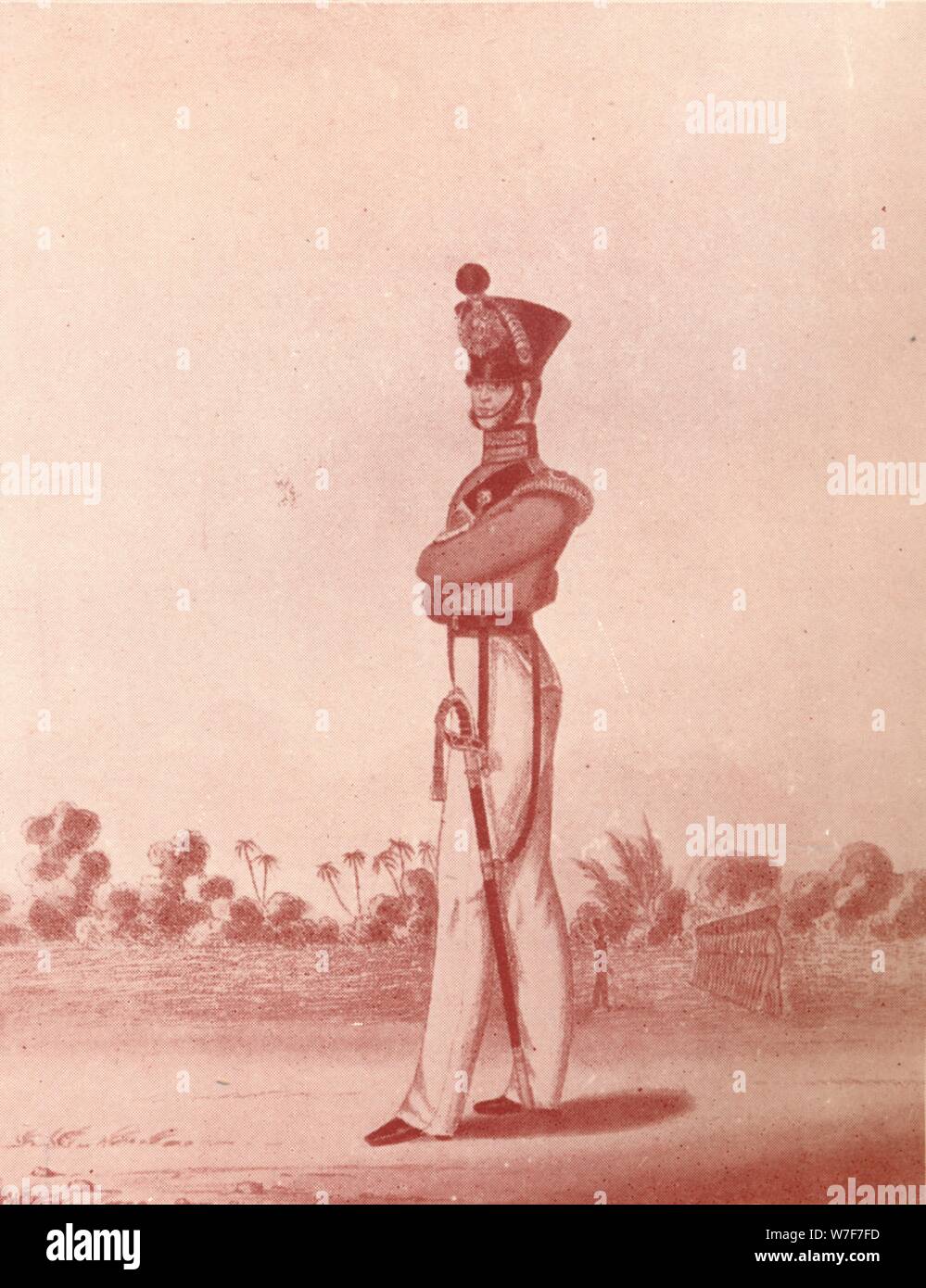 'Officers of the Madras Army (Light Infantry)', c1837-1843, (1909). Artist: William Hunsley. Stock Photo