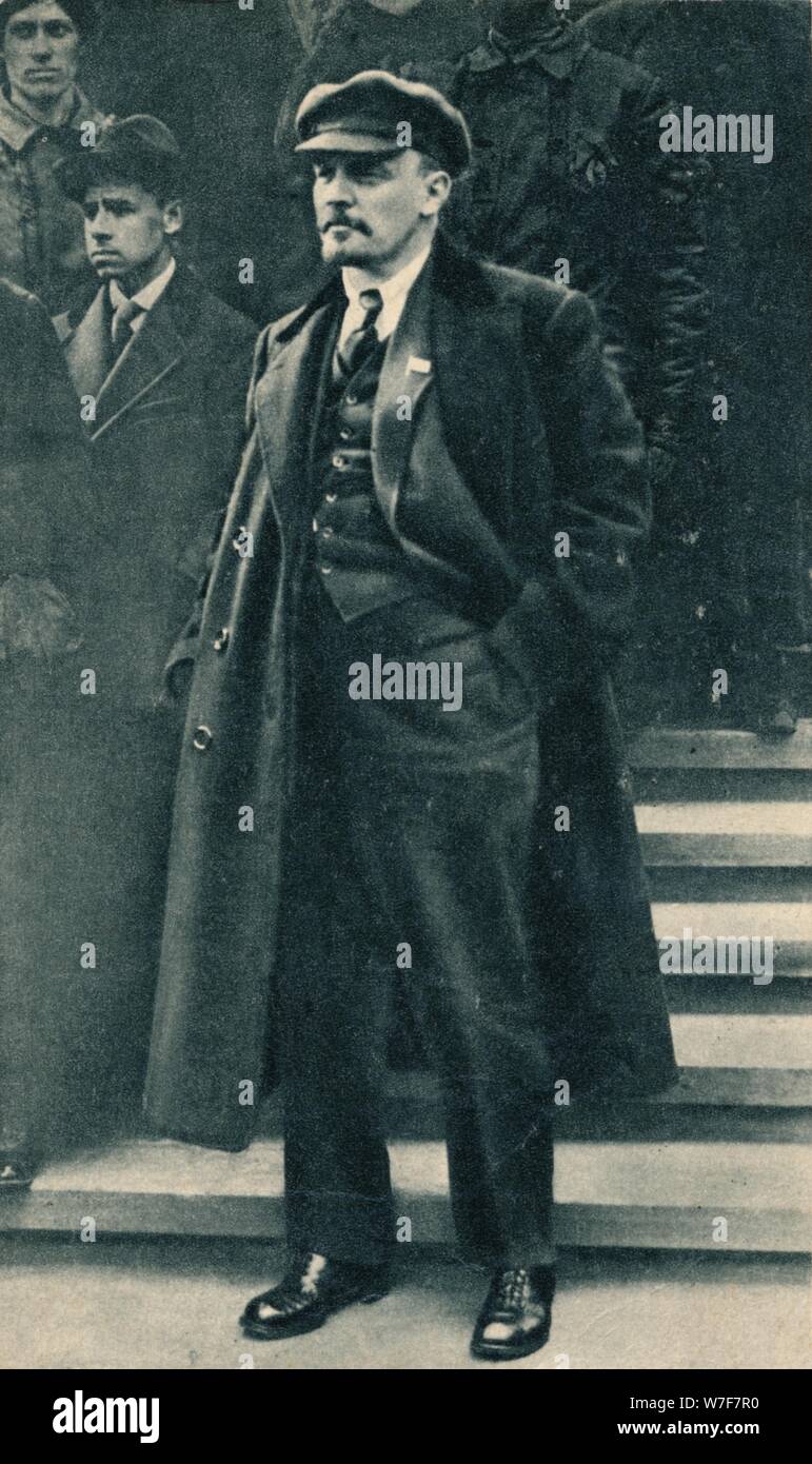 'Vladimir Ilich Lenin, Russian Bolshevik leader, Moscow, Russia, 1 May, 1919. Artist: Unknown. Stock Photo