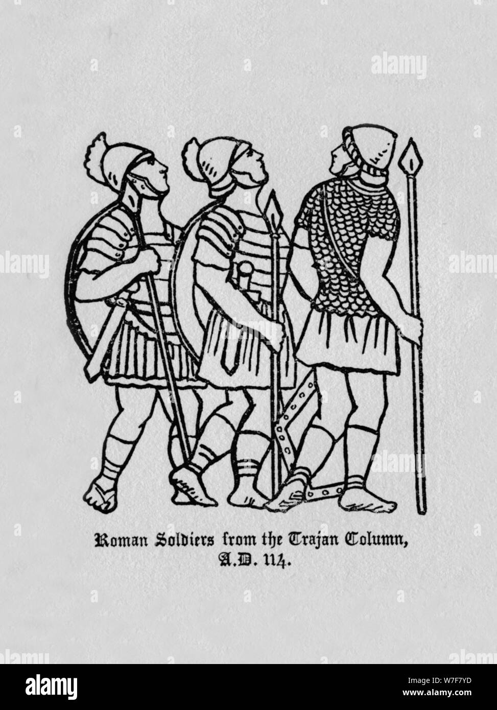 'Roman Soldiers from the Trajan Column A.D. 114', 1910. Artist: Unknown. Stock Photo