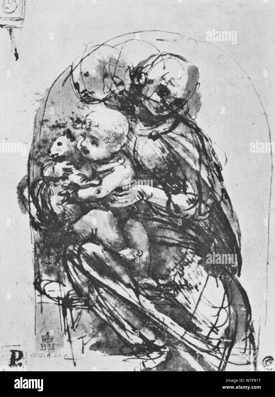 'Madonna and Child with a Cat', 1478-1481 (1945). Artist: Leonardo da Vinci. Stock Photo