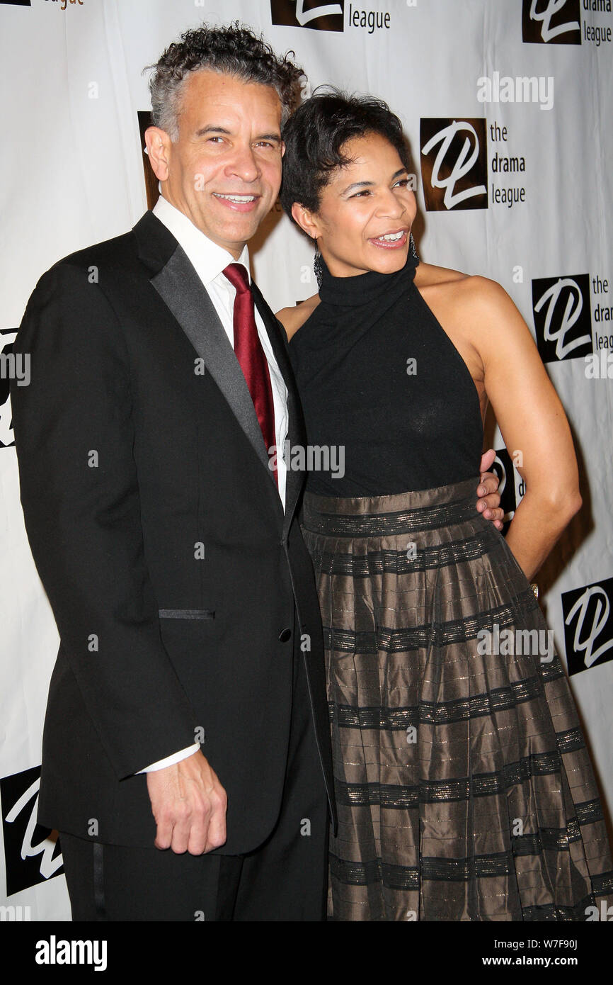 New York, USA. 2 February, 2009. Brian Stokes Mitchell, his wife