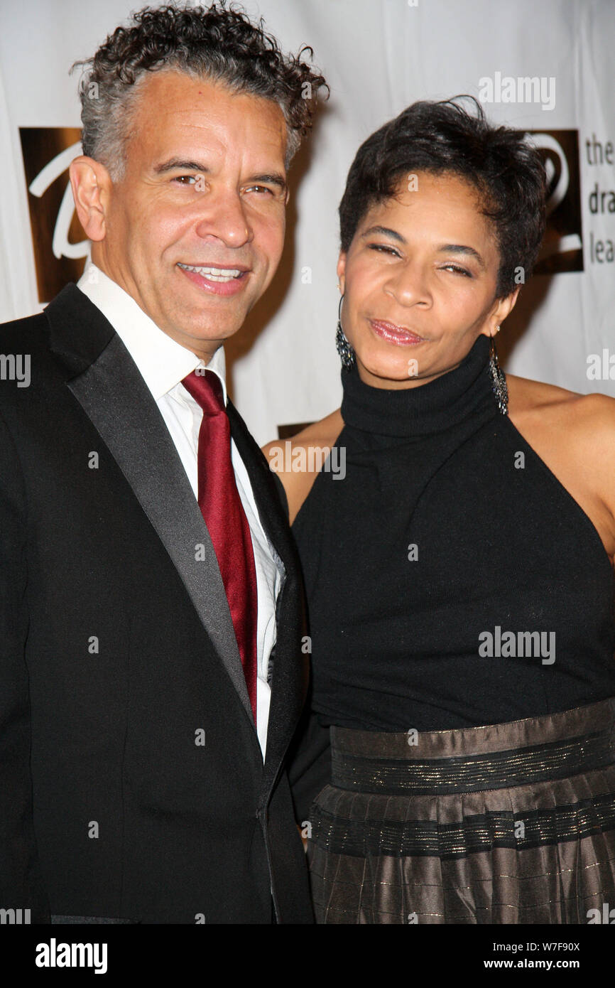 New York, USA. 2 February, 2009. Brian Stokes Mitchell, his wife