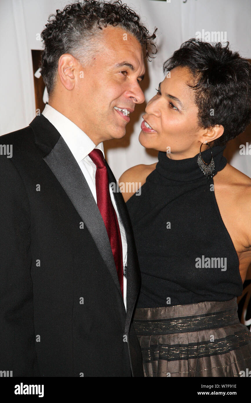 New York, USA. 2 February, 2009. Brian Stokes Mitchell, his wife