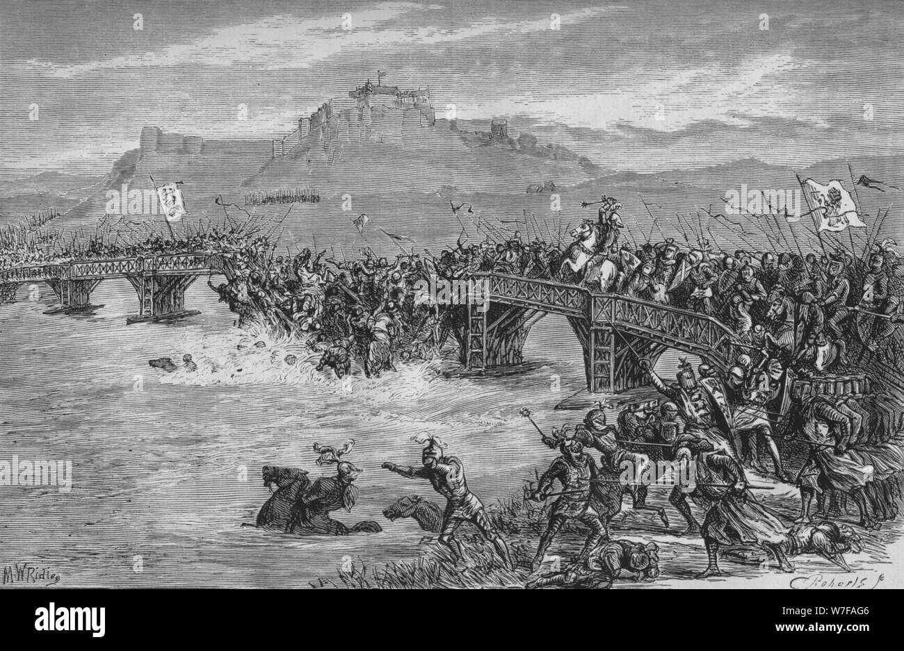 'The Battle of Stirling Bridge', 11 September 1297, (c1880). Artist: Unknown. Stock Photo