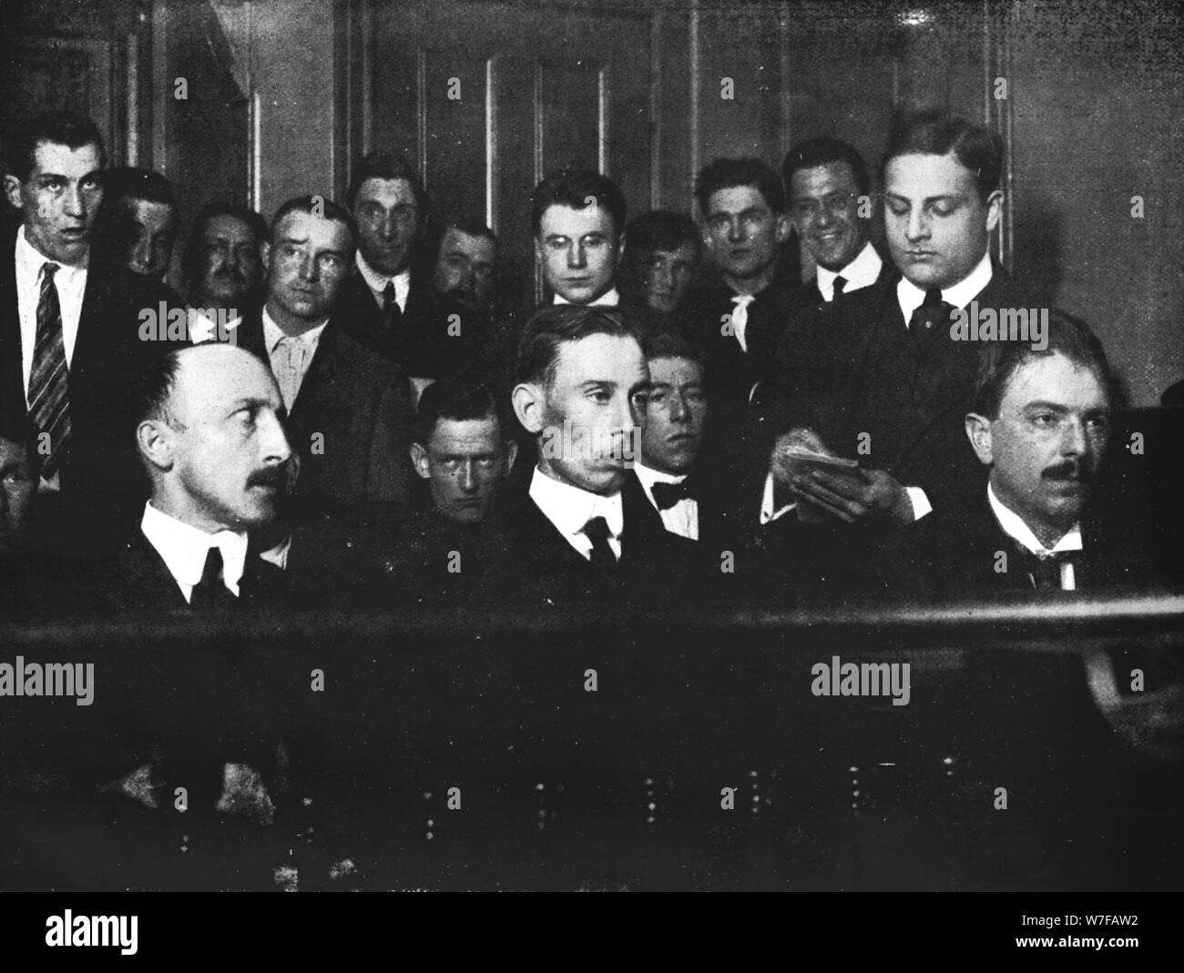 Robert Fay (on the left) and his two accomplices photographed in court ...