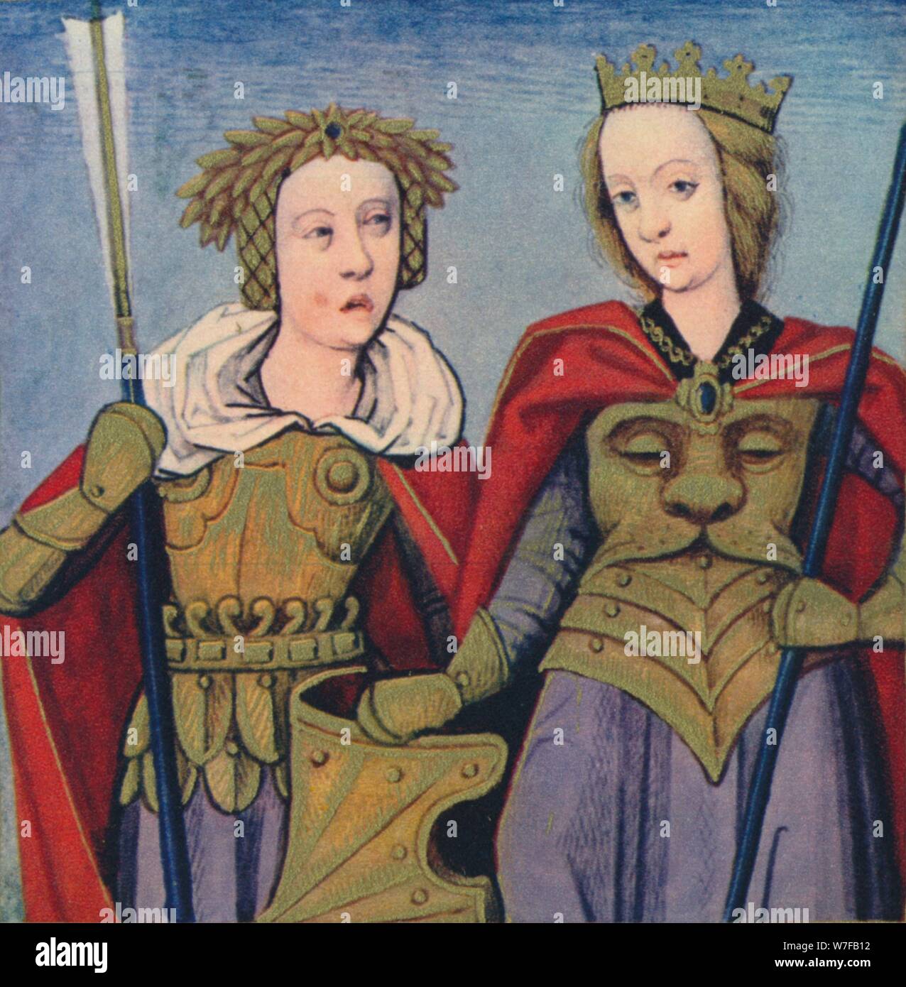 'Orithie & Antiope - Reines Des Amazones', 1403, (1939). Artist: Master of Berry's Cleres Femmes. Stock Photo