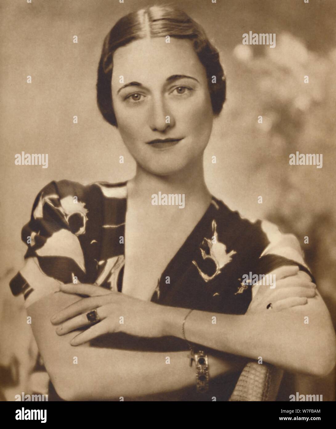 'Mrs Simpson: A Studio Portrait', 1937. Artist: Unknown. Stock Photo