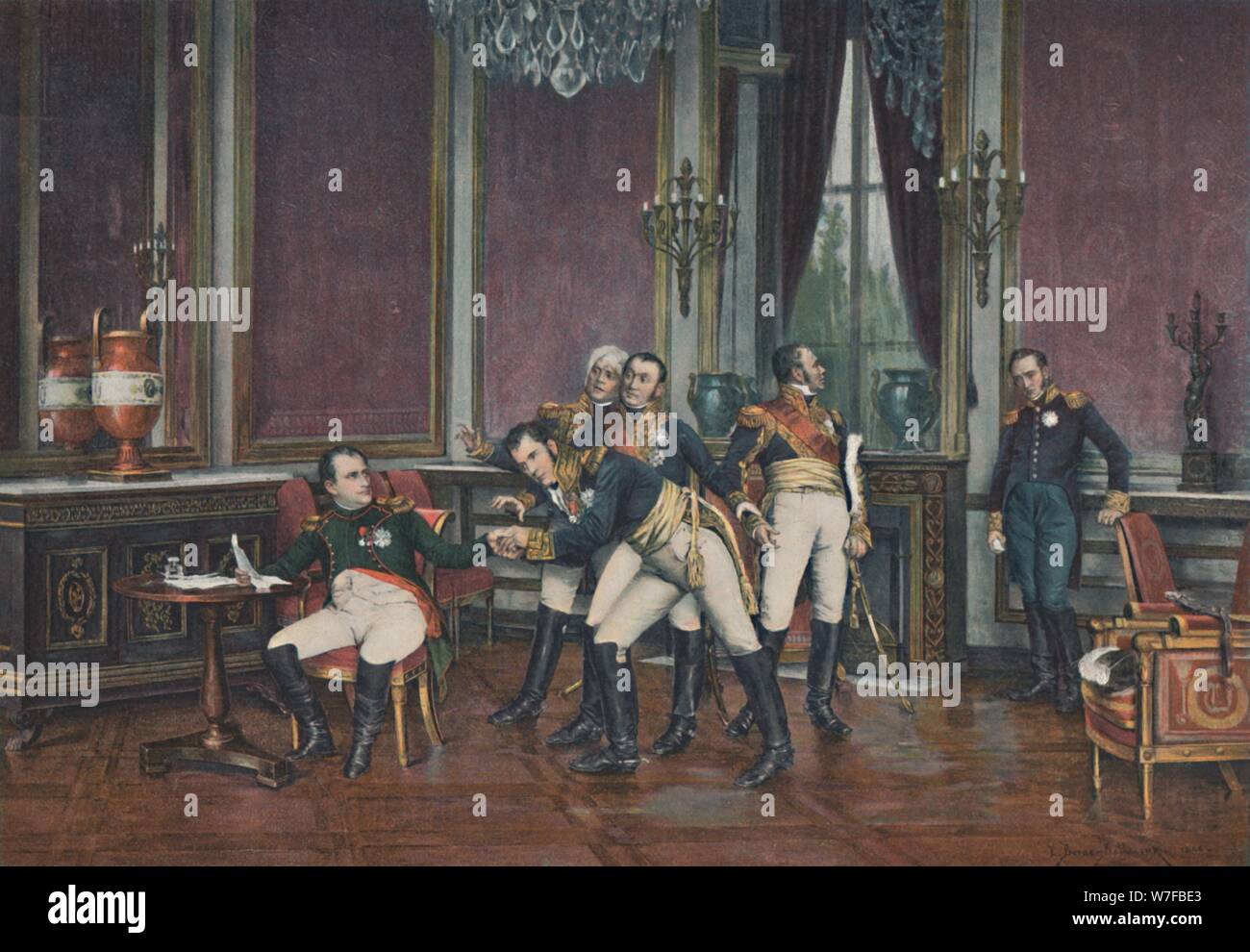 'The Abdication, Fontainebleau, April 6, 1814', (1896). Artist: Unknown. Stock Photo