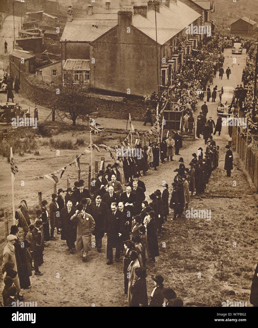 to Monmouthshire' King Edward at Abertillery, Nov 1936 (1937). Artist Unknown Stock