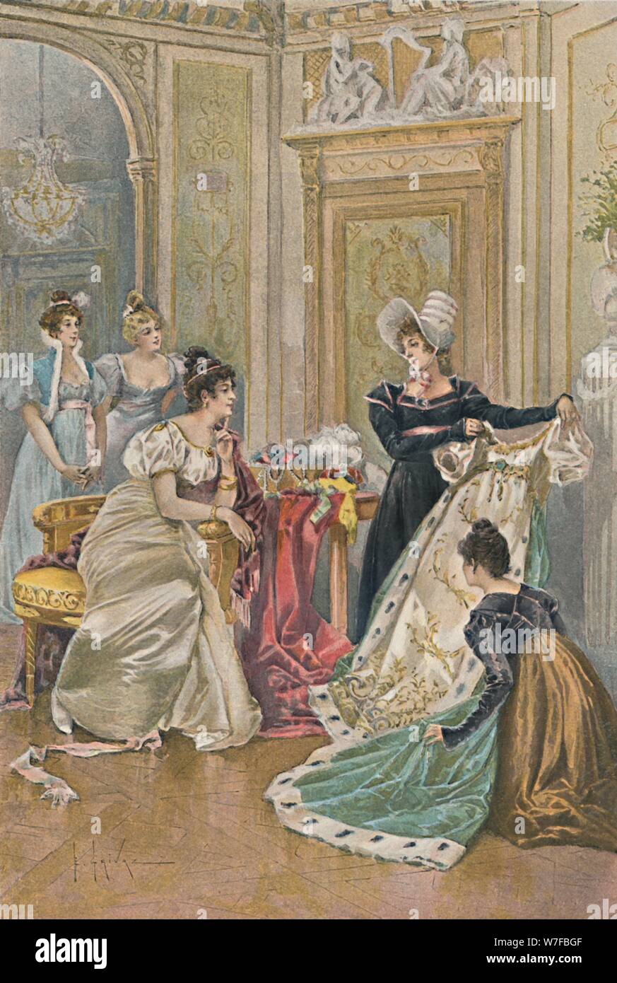 'A Favorite Occupation of Josephine', 1896. Artist: Unknown. Stock Photo