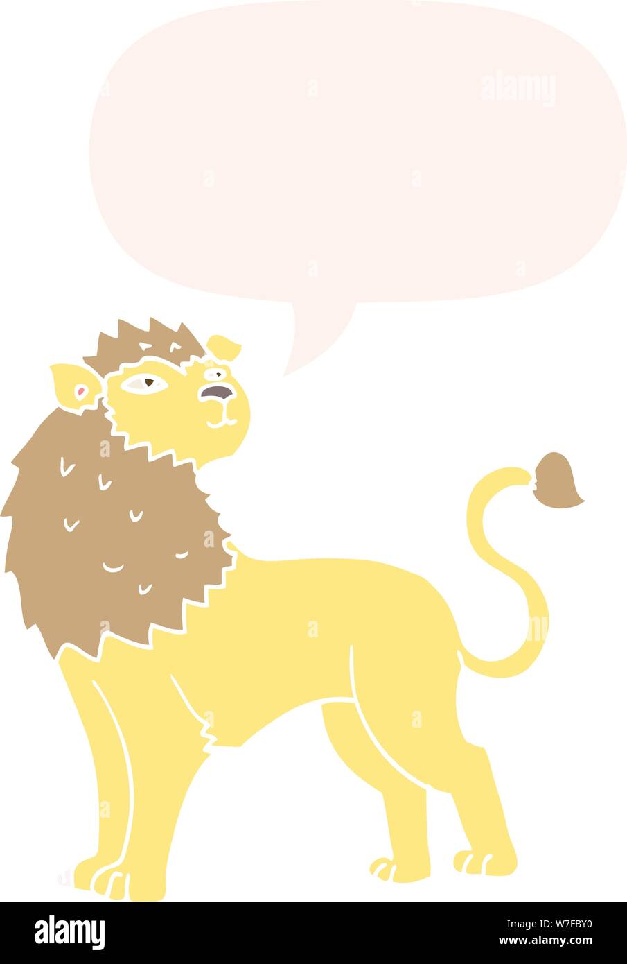 cartoon lion with speech bubble in retro style Stock Vector Image & Art ...