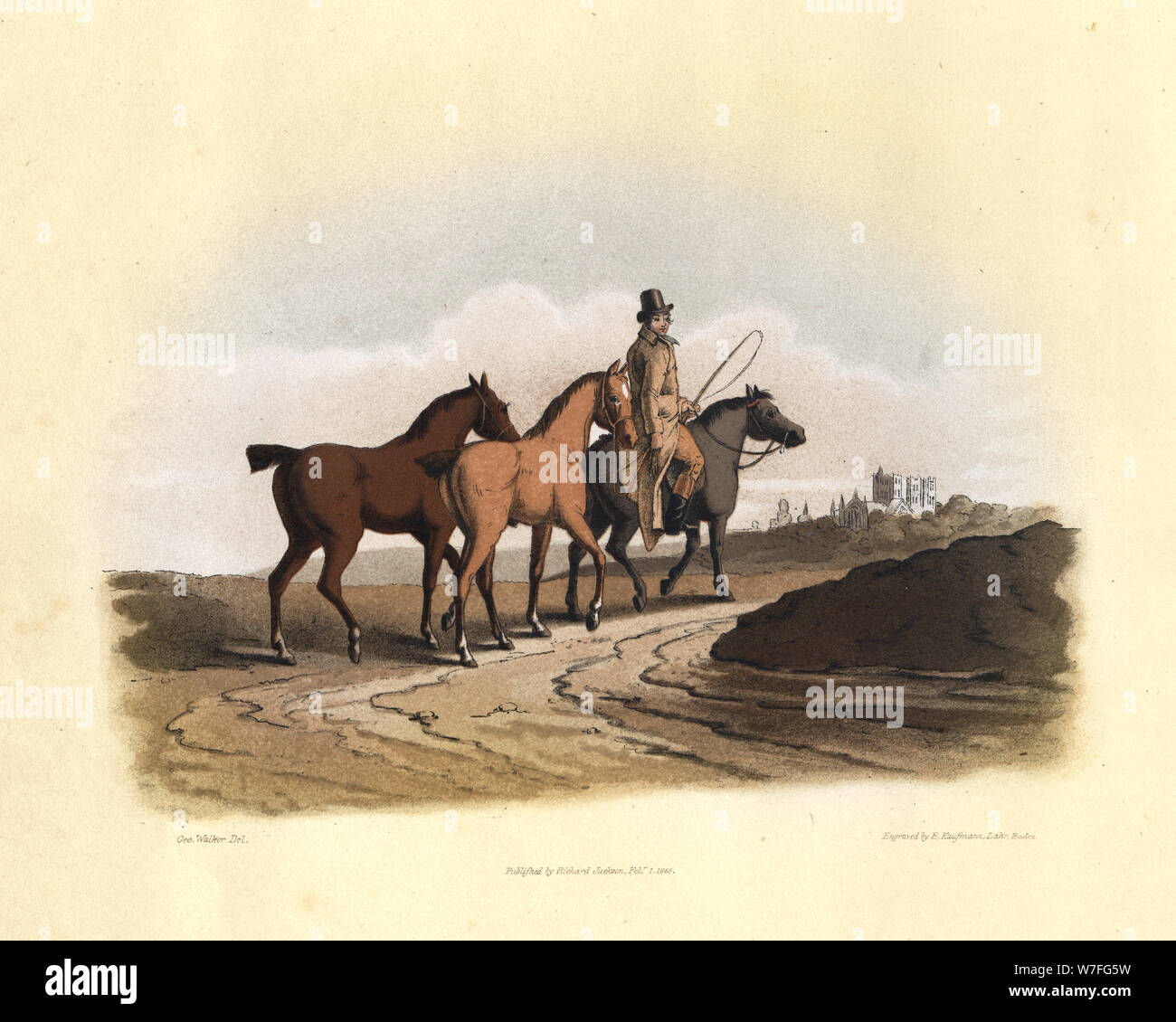 The Costume of Yorkshire by Walker. The Horse dealer taking his