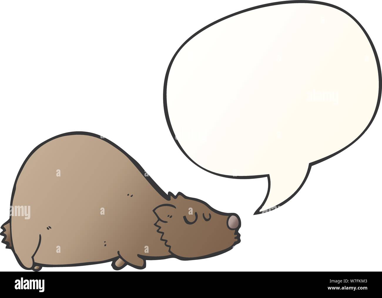 cartoon bear with speech bubble in smooth gradient style Stock Vector