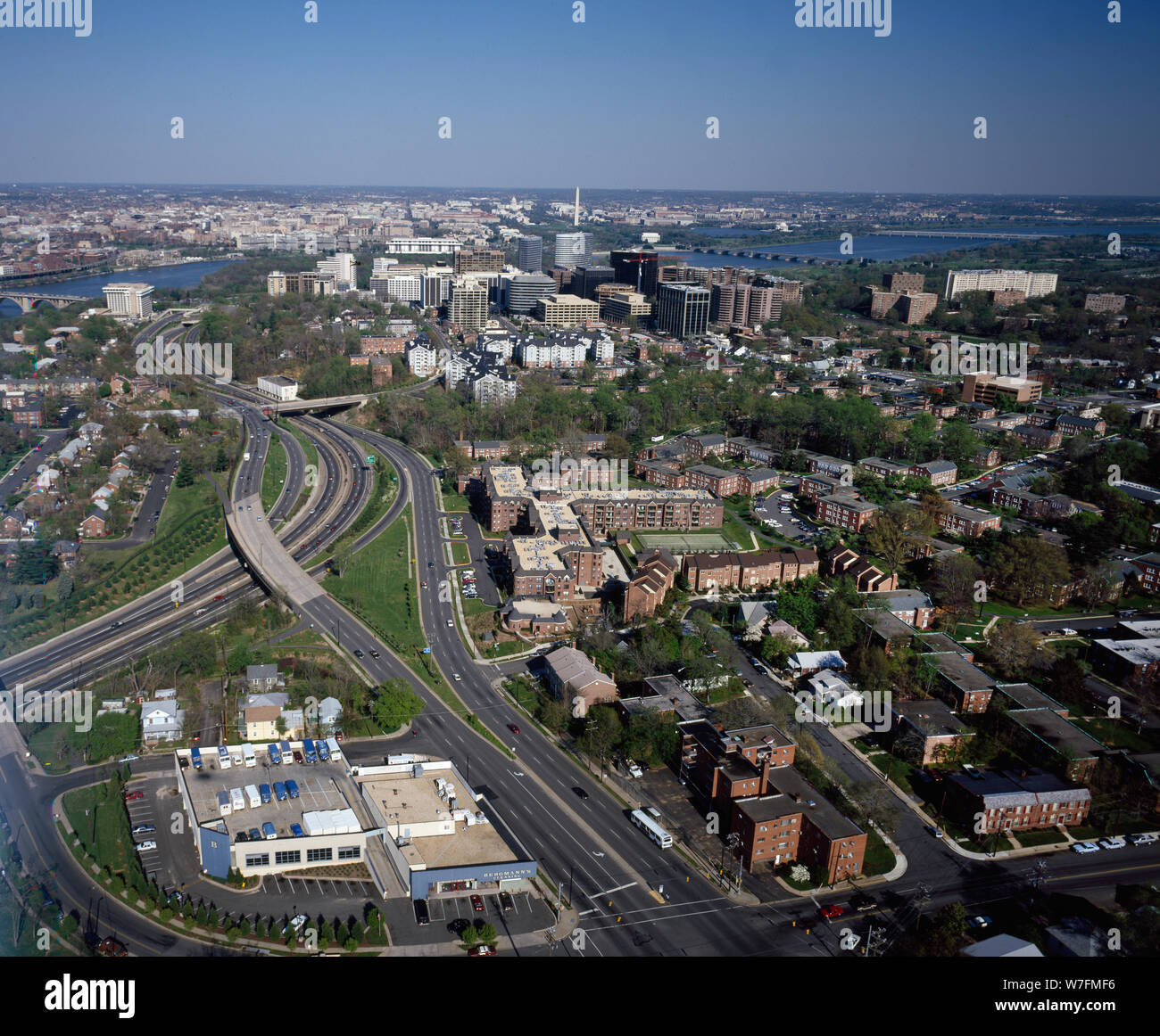 Aerial view of Arlington, Virginia Stock Photo