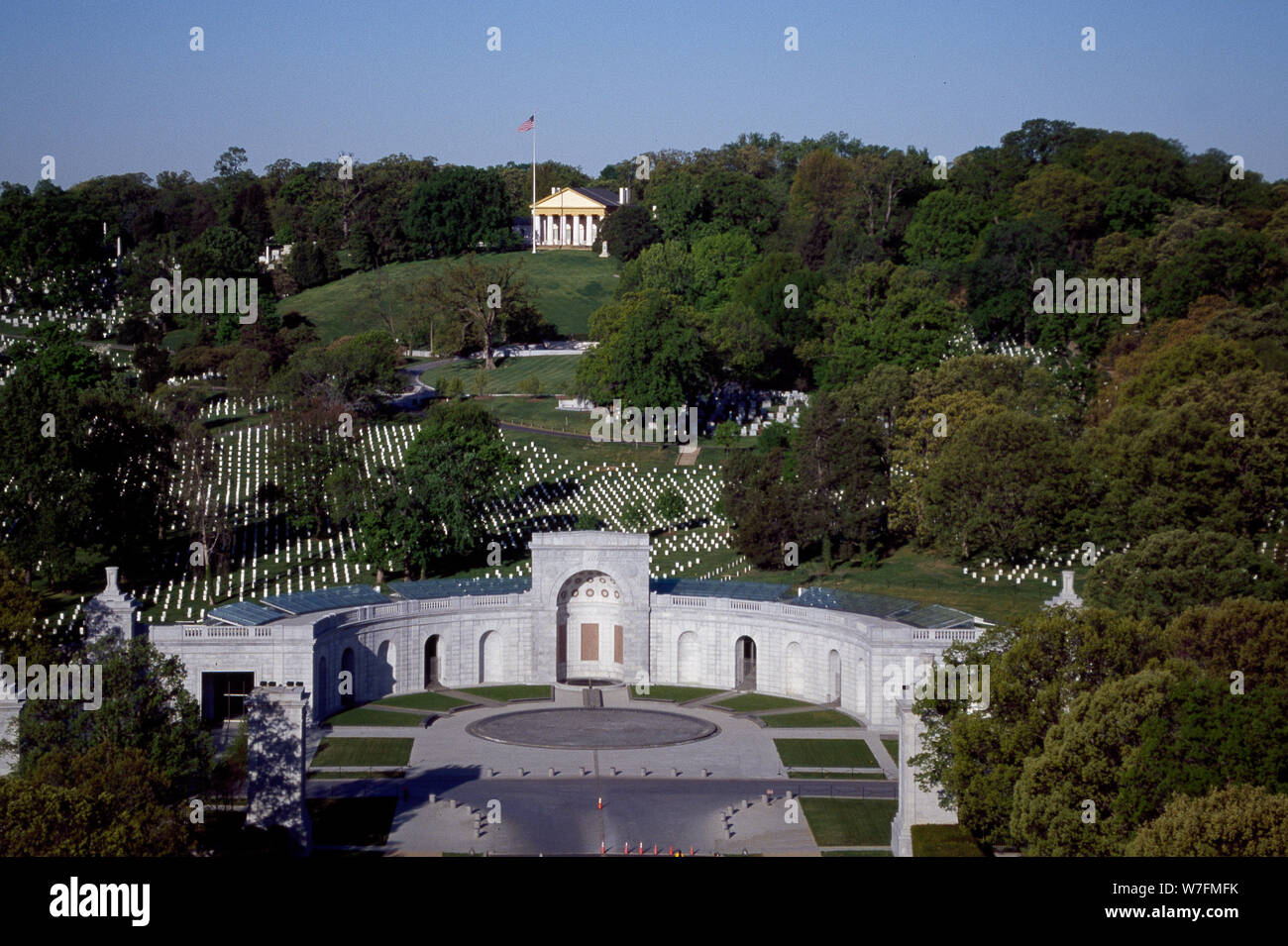 Aerial view of Arlington Cemetery, Arlington, Virginia Stock Photo