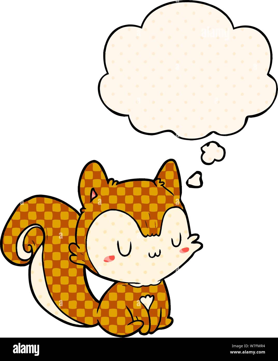 cartoon squirrel with thought bubble in comic book style Stock Vector