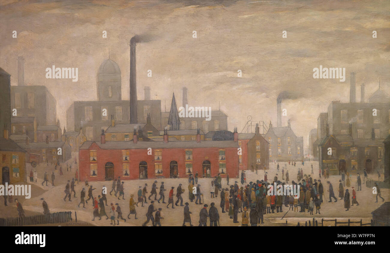 An Accident, LS Lowry, 1926, Stock Photo