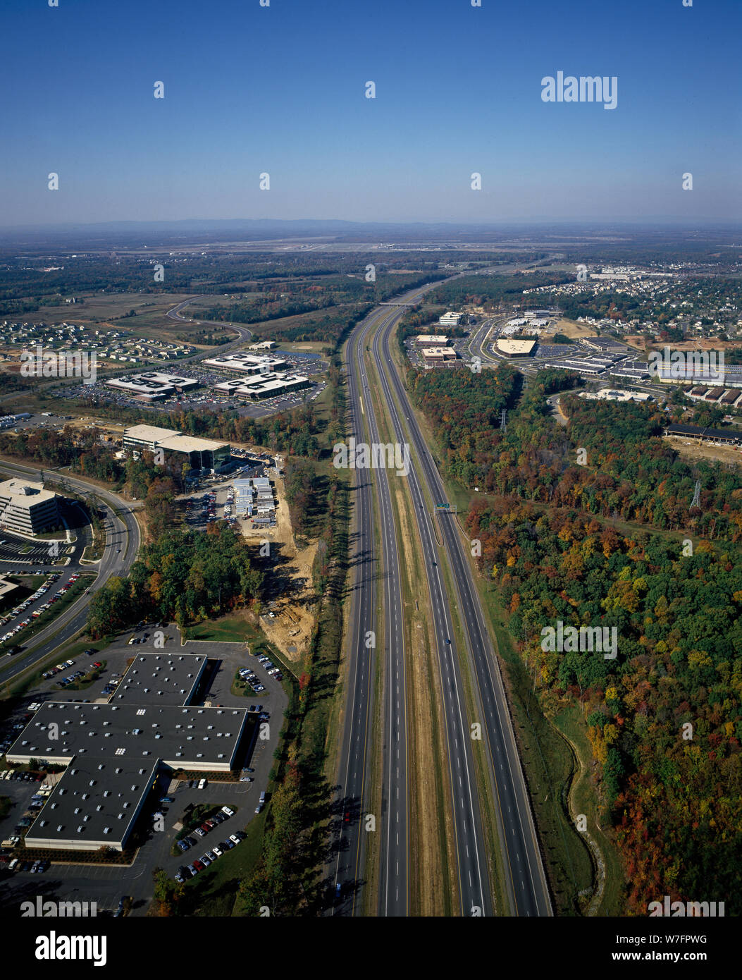 Aerial view of Northern Virginia in the Washington, D.C., suburbs Stock