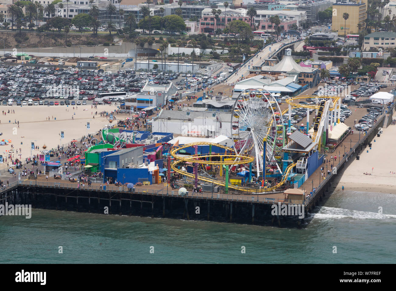 Aerial view of Santa Monica Pier, Santa Monica, California Stock Photo ...