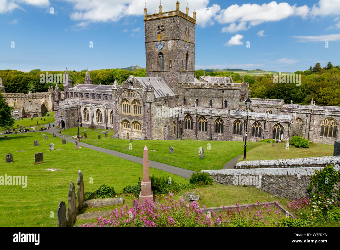 The historic Norman cathedral in St Davids, Pembrokeshire, Wales - the ...