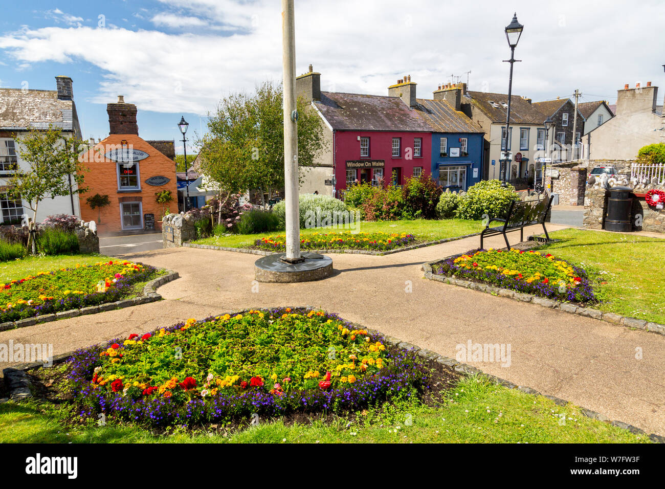 The Cross gardens in the centre of St Davids, Pembrokeshire, Wales, UK