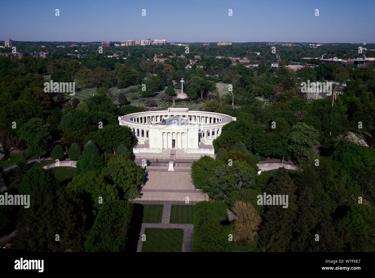 Aerial view of the Arlington National Cemetery Memorial Amphitheater, Arlington, Virginia Stock Photo