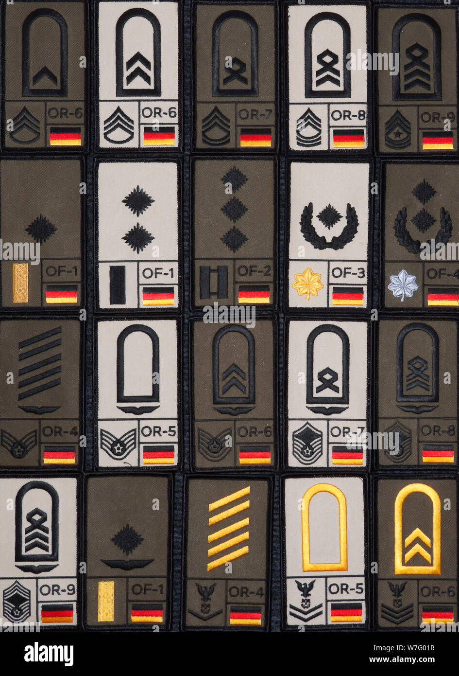 Rank insignia of the German Bundeswehr, Open day, Julius-Leber-Kaserne, Berlin Stock Photo