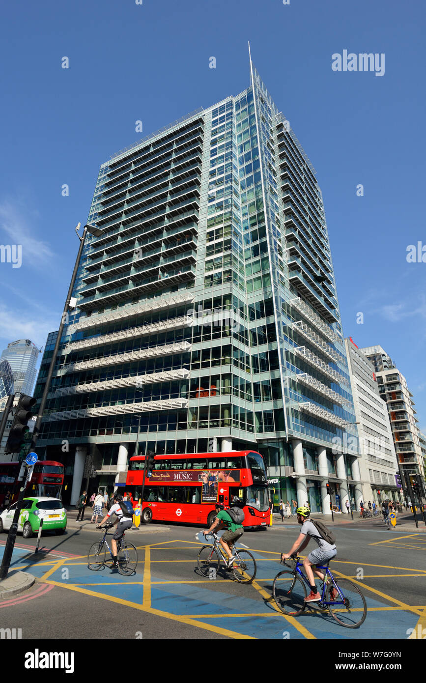 One Commercial Street junction, Whitechapel High St, Leman St, Shadwell, East Aldgate, East London, United Kingdom Stock Photo