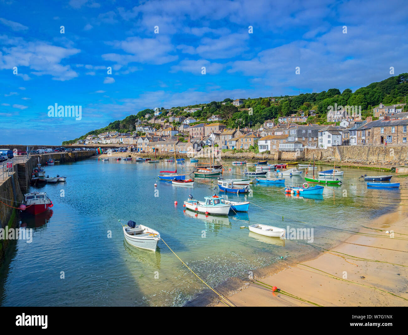 Mousehole, Nr Penzance, Cornwall, UK - The village and harbour. Stock Photo