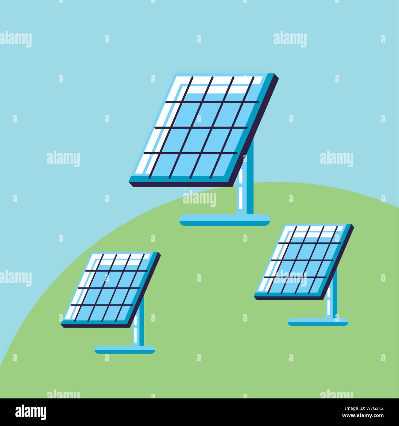 set of solar panels energy isolated icon vector illustration design ...