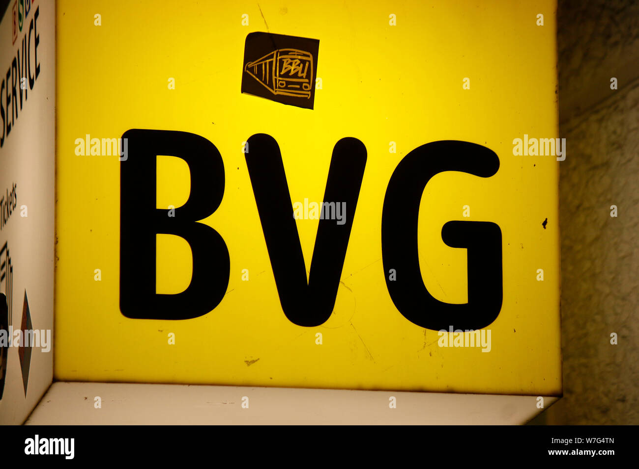 das Logo der Marke/ the logo of the brand 'BVG', Berlin. Stock Photo