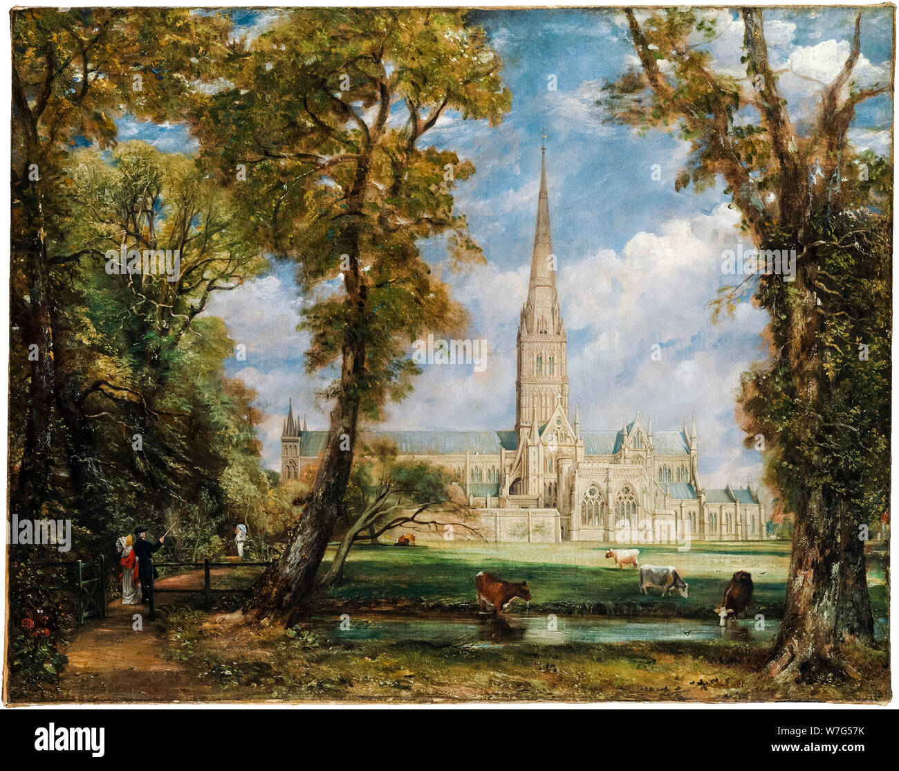 John Constable, landscape painting, Salisbury Cathedral from the Bishop's Grounds, circa 1825 Stock Photo