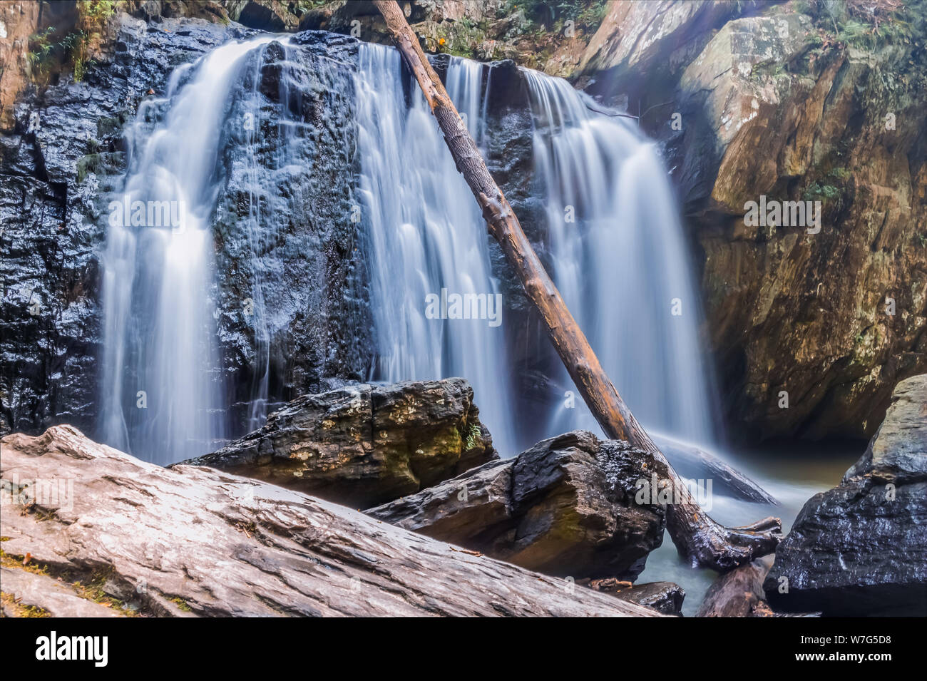 Long exposure of Kilgore Falls, Rocks State Park, Maryland. Stock Photo