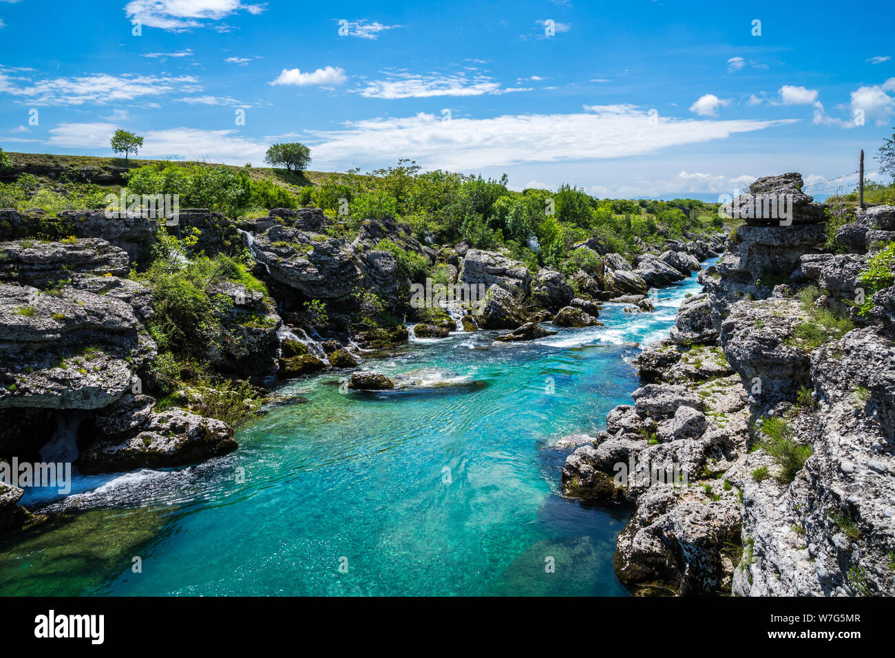 Montenegro Perfect Clean Crystal Clear Water Of Cijevna River In