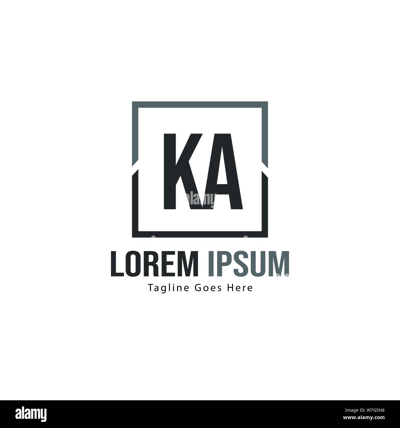 Initial KA logo template with modern frame. Minimalist KA letter logo ...