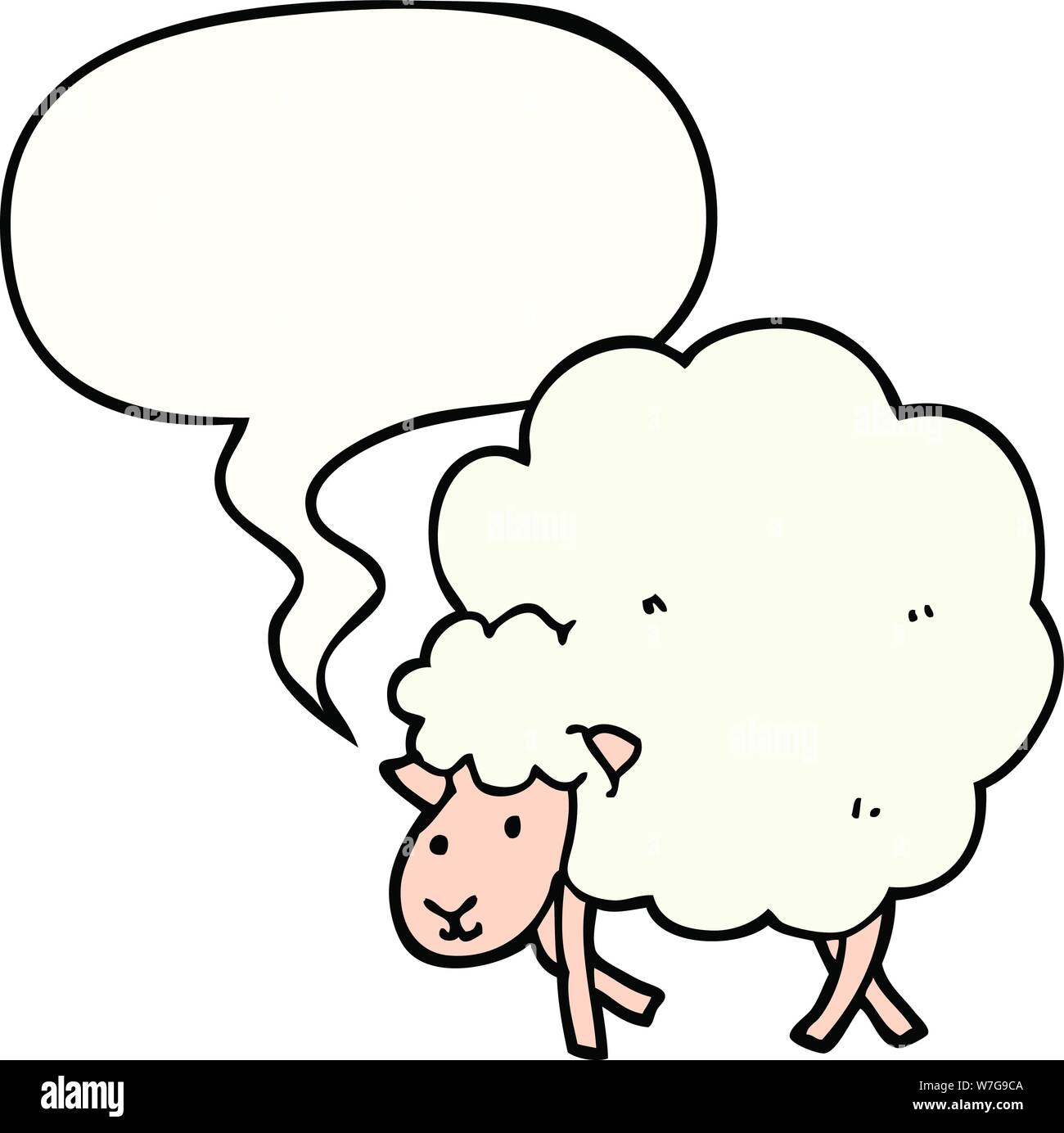 cartoon sheep with speech bubble Stock Vector