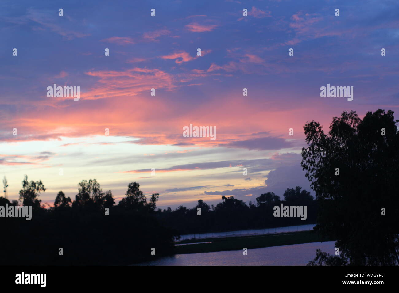 evening sky in bangladesh Stock Photo