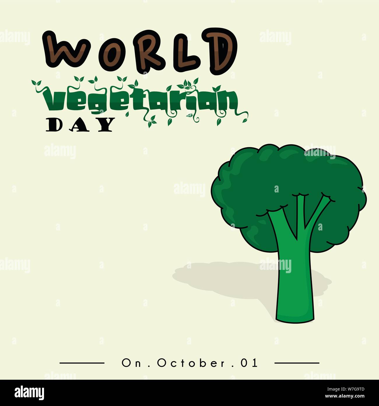 World Vegetarian Day with Broccoli vector icon Stock Vector