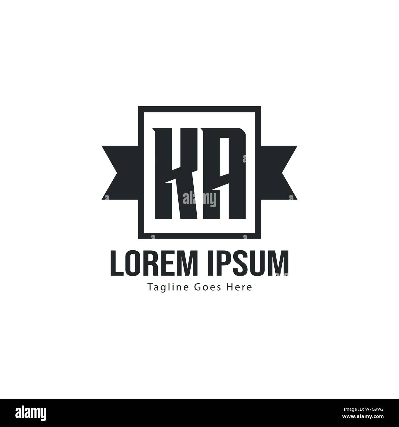 Initial KA logo template with modern frame. Minimalist KA letter logo ...