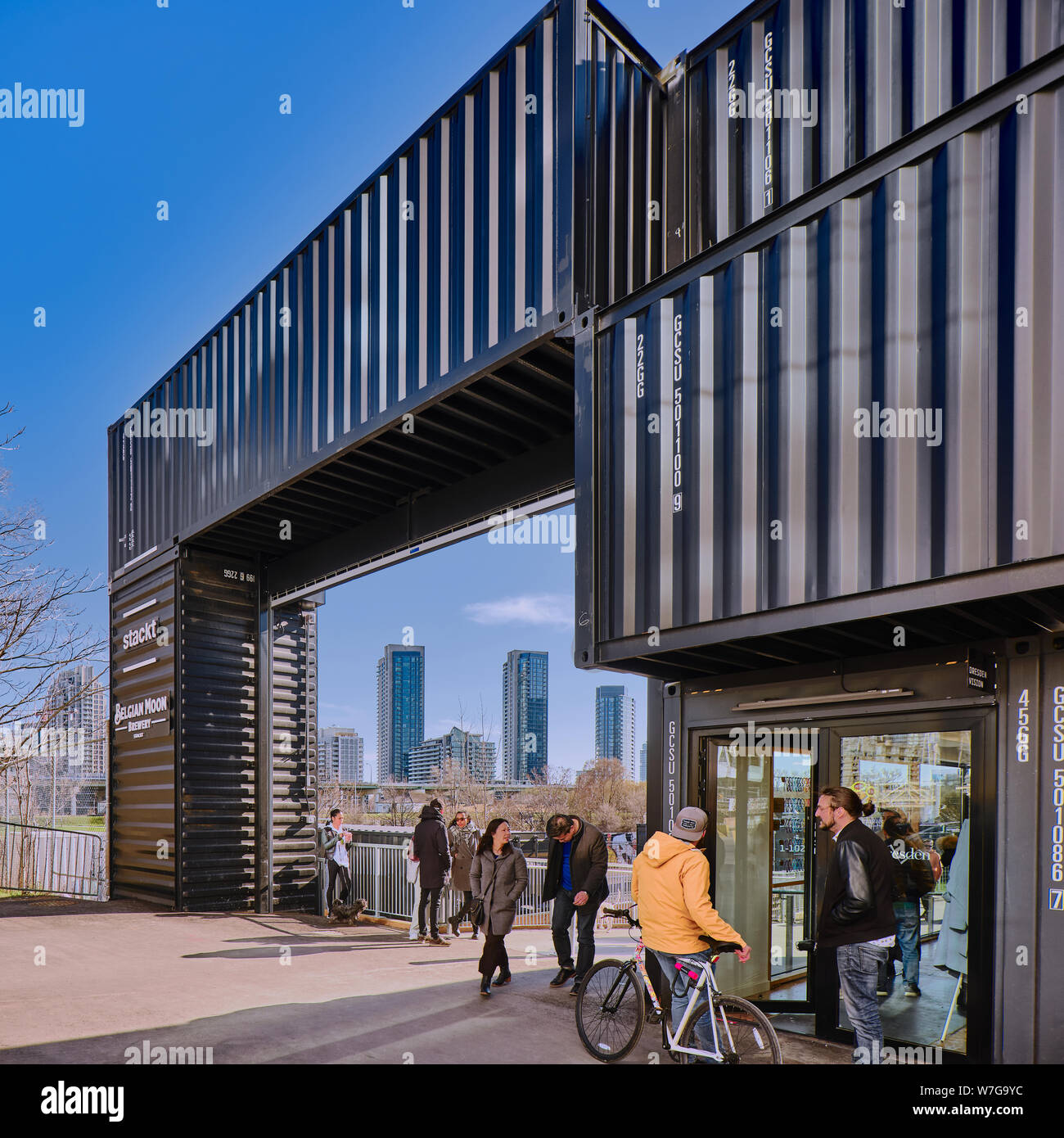 STACKT Market Designed entirely out of shipping containers. Located in  Toronto Stock Photo - Alamy