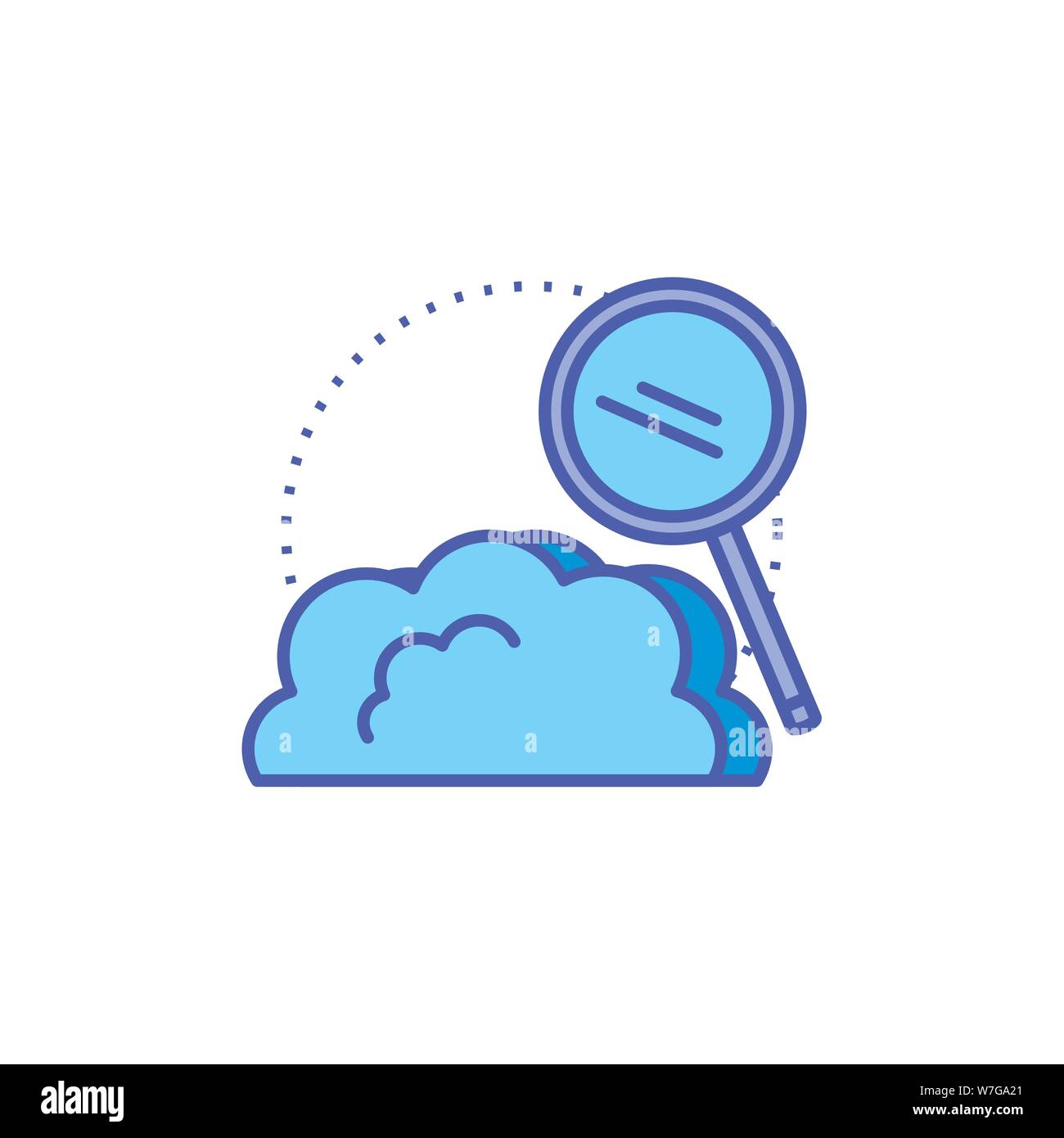 cloud computing technology with search magnifying glass vector ...
