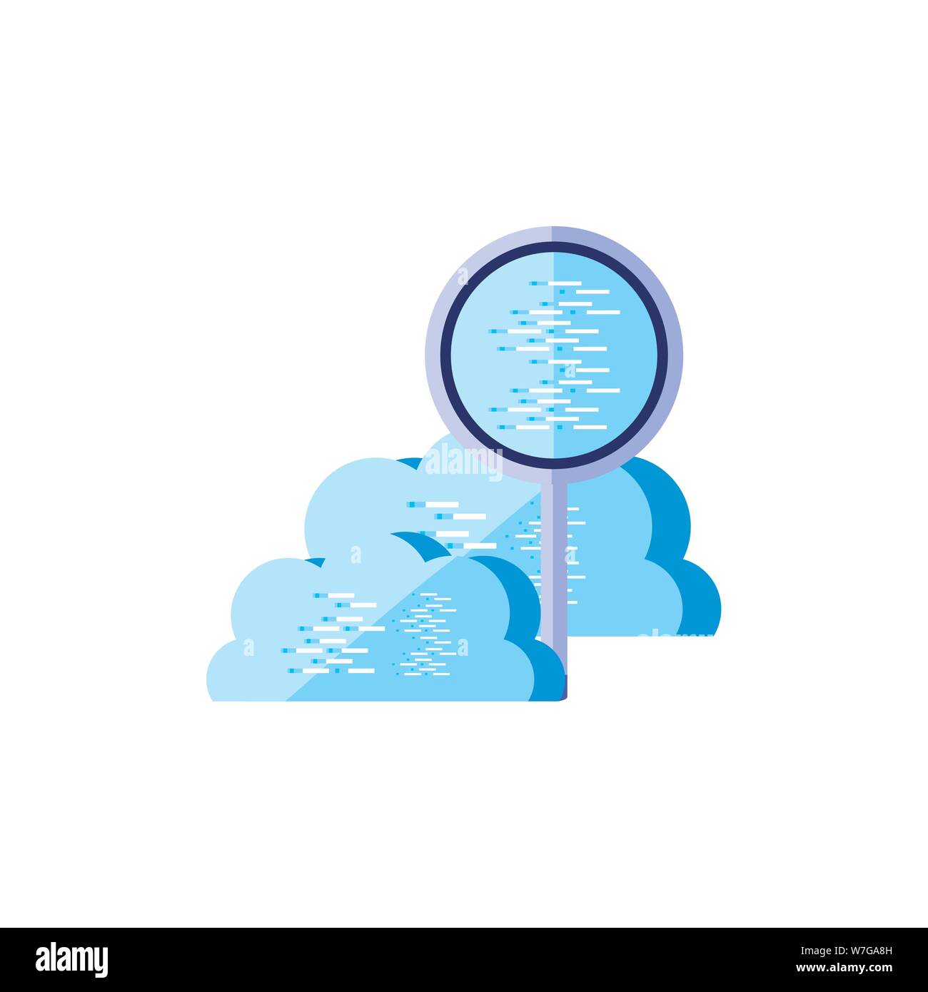cloud computing with search magnifying glass vector illustration design ...