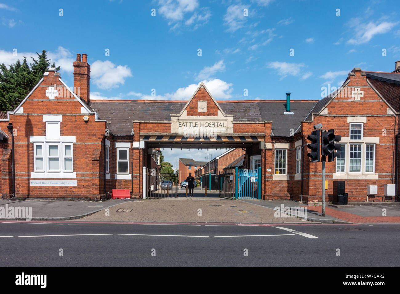 The old Battle Hospital in Reading, UK houses the Oxford Road Community Centre. Stock Photo