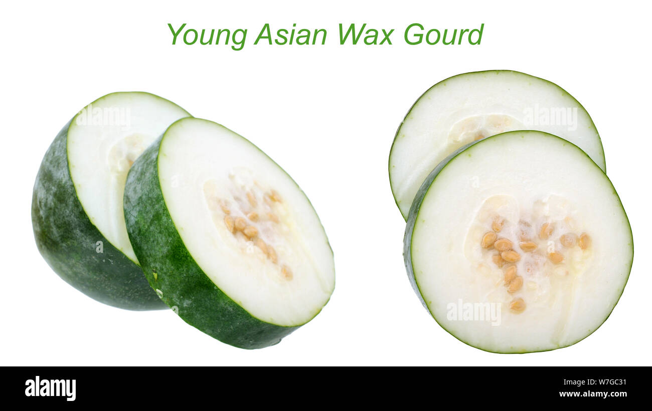 cutting asian squash isolated on white background Stock Photo