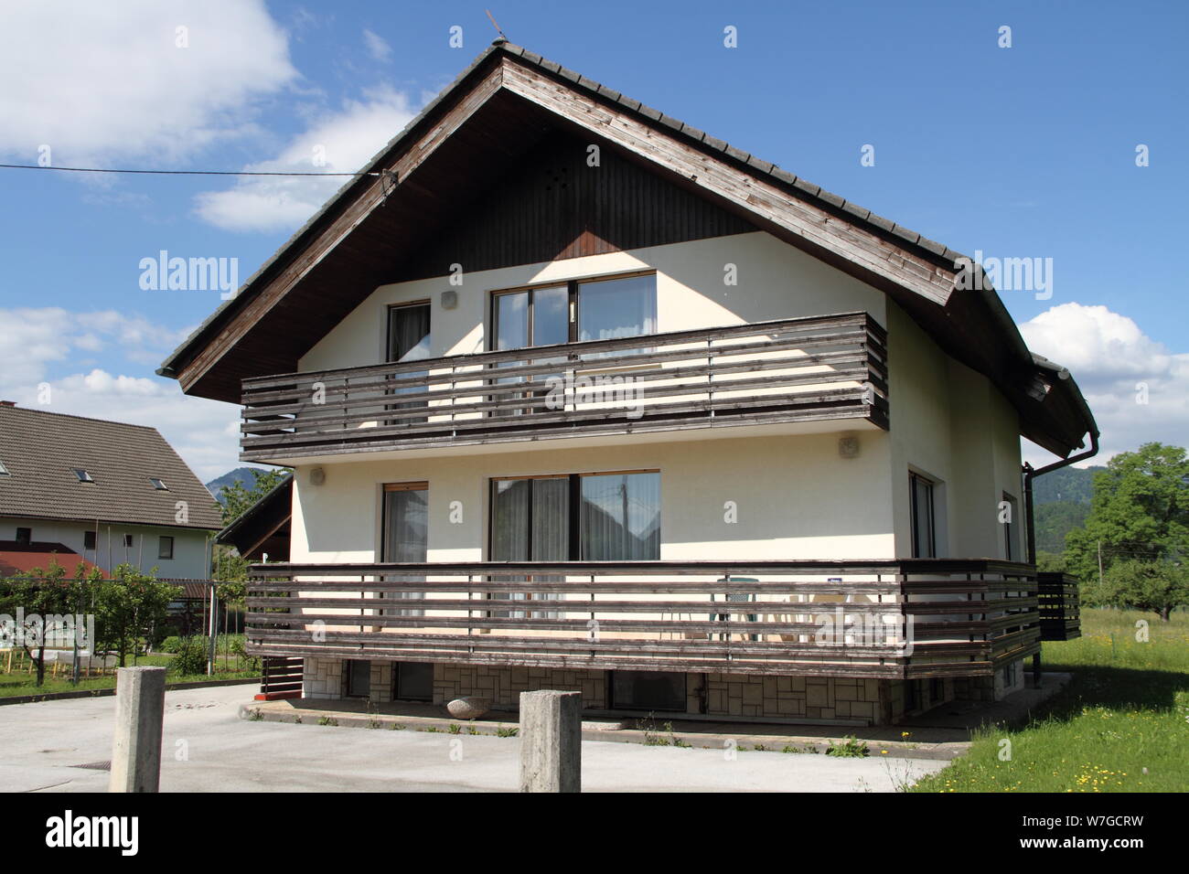 a House with blue sky Stock Photo - Alamy
