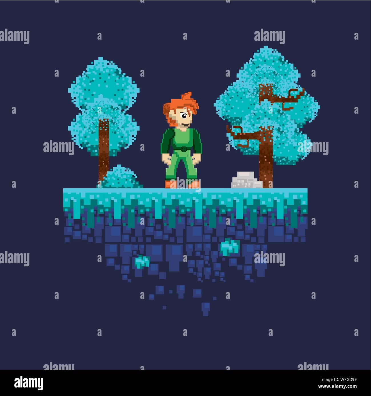 Retro videogame pixelated scenery Stock Vector Image & Art - Alamy